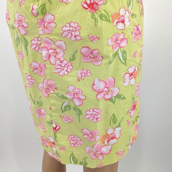 Vintage y2k Bay Studio Midi Dress Faux Wrap Floral Green Crochet Size Petite M - Picture 7 of 10